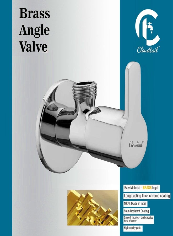 Cloudtail Brass, Angle Valve With Wall Flange, Chrome Finish (Flora) - Image 3